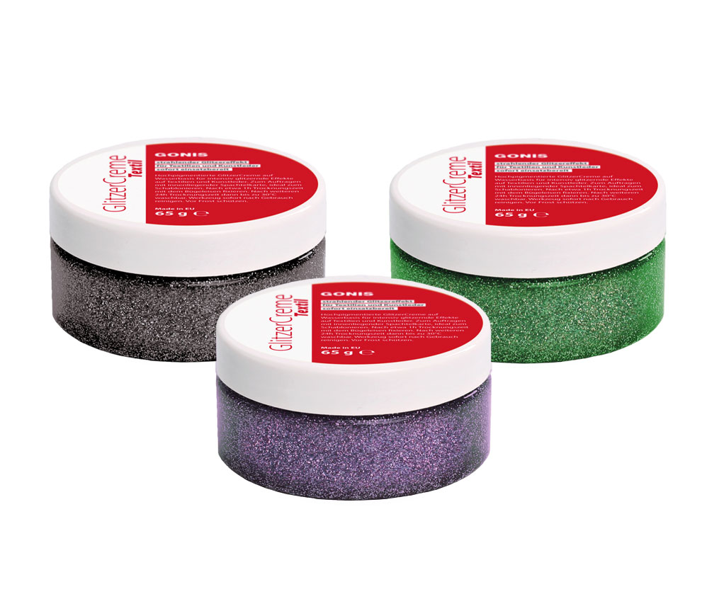 :fixed: GlitzerCreme Textil Set Bauerngarten