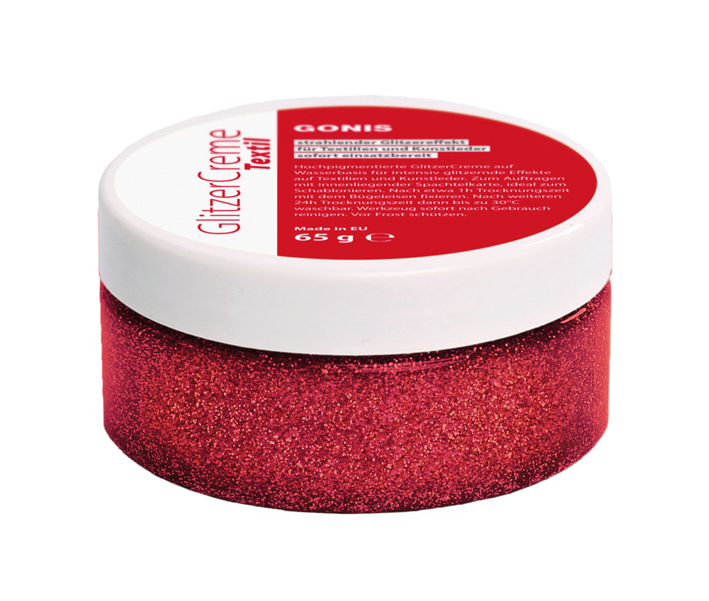 GlitzerCreme Textil Rot
